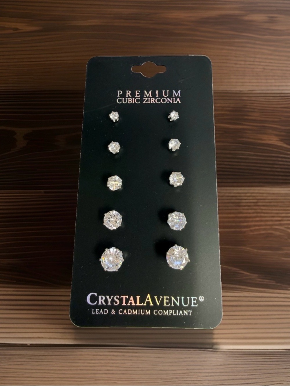 Crystal Avenue Premium Cubic Zirconia Stud Earrings Set Silver NWT